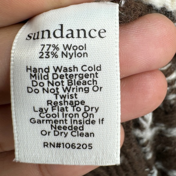 Sundance Fair Isle Mock Neck Wool Blend Sweater Brown Cream Blue Size XXL - Picture 6 of 8